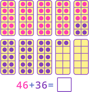 Adding 2 digit numbers using 10 Frames
