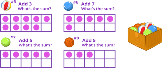 Ten frame number cards