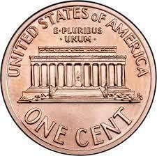 Tail of 1 cent coin