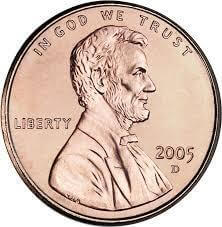 Head of 1 cent coin