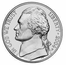 Head of 1 Nickel coin