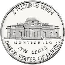 Tail of 1 Nickel coin