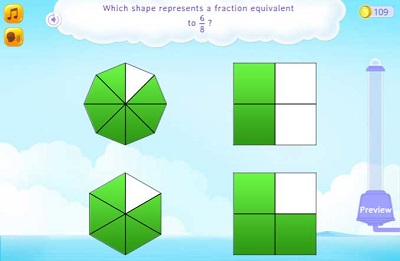 Simplify fractions to understand equivalence fraction