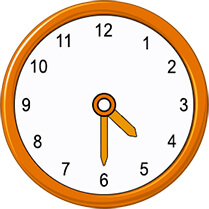 half past 4 on analog clock