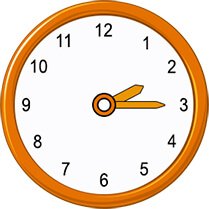 quarter past 2 on analog clock