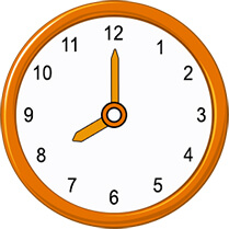 8 oclock on analog clock