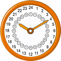 24-hour analog clock