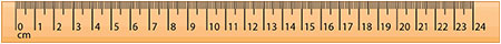 Centimeter ruler up to 20 cm